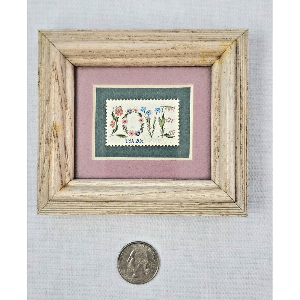 Vintage 1982 Framed Love Stamp Art Winco Legacies Collection Mini Desk Frame - Picture 6 of 6